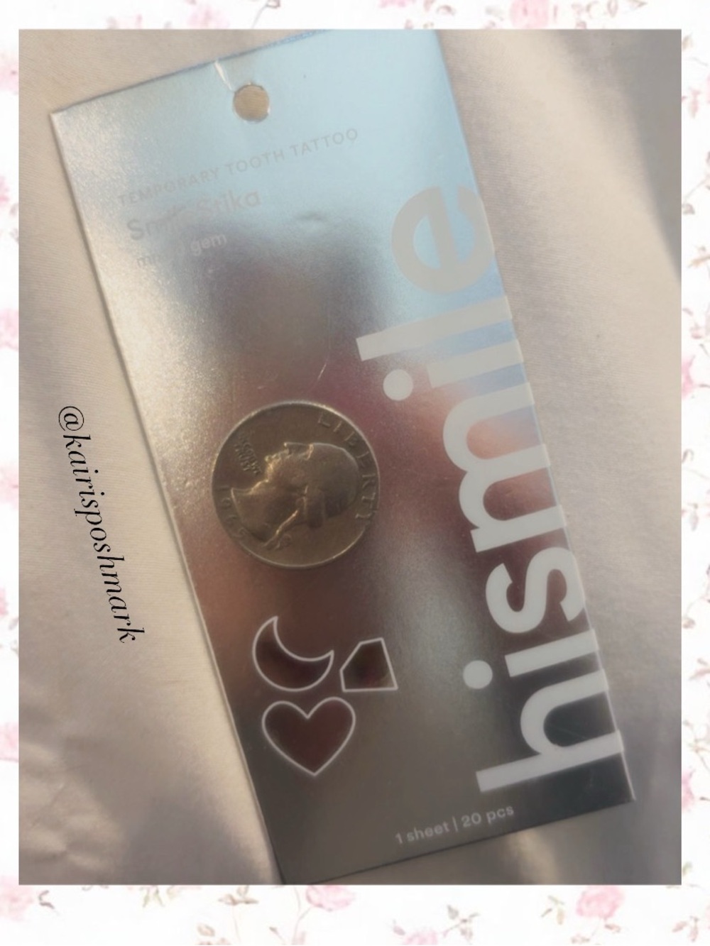 Hismile Metallic Temporary Tooth Tattoos - Silver Accents